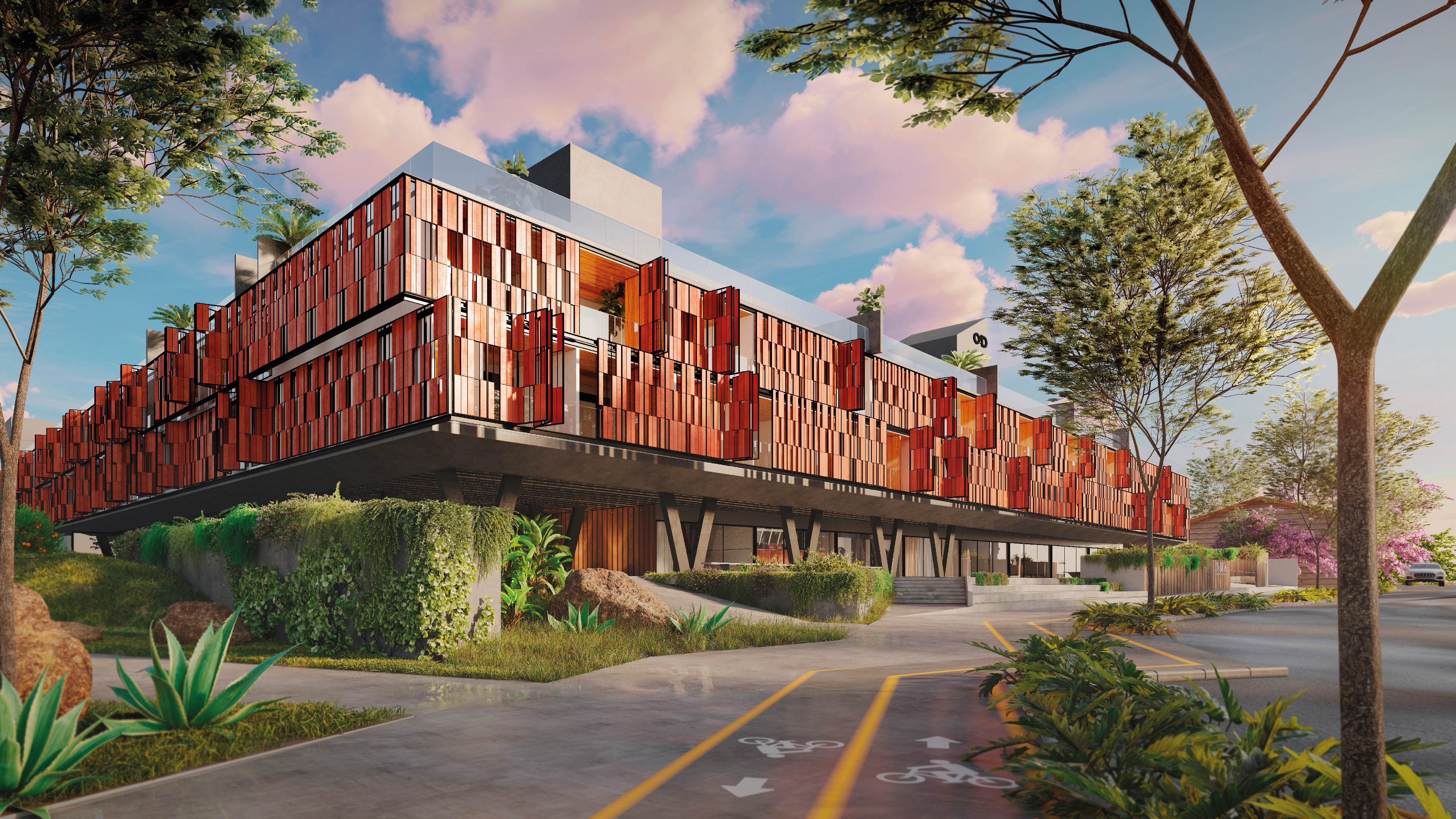 Perspectiva do Makai Beachfront, empreendimento residencial da OAD no Novo Campeche, Florianópolis