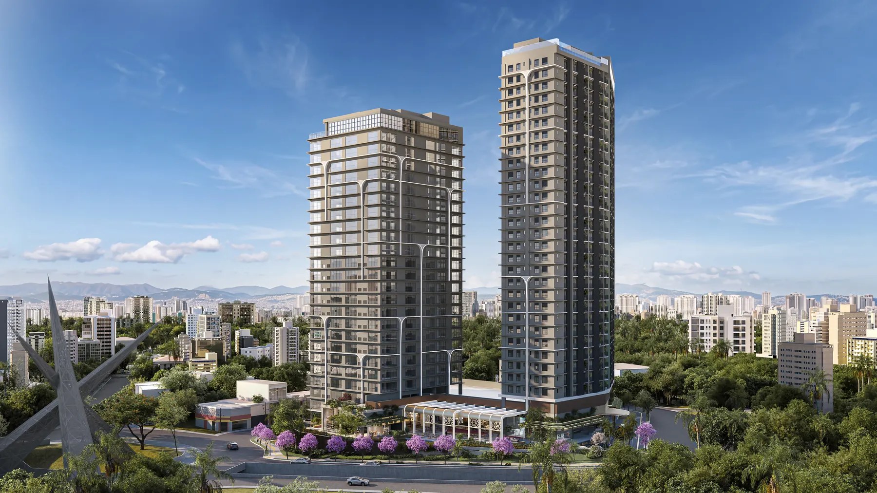 Torres residencial e comercial do Metropolitan Marista, da EBM, em Goiânia