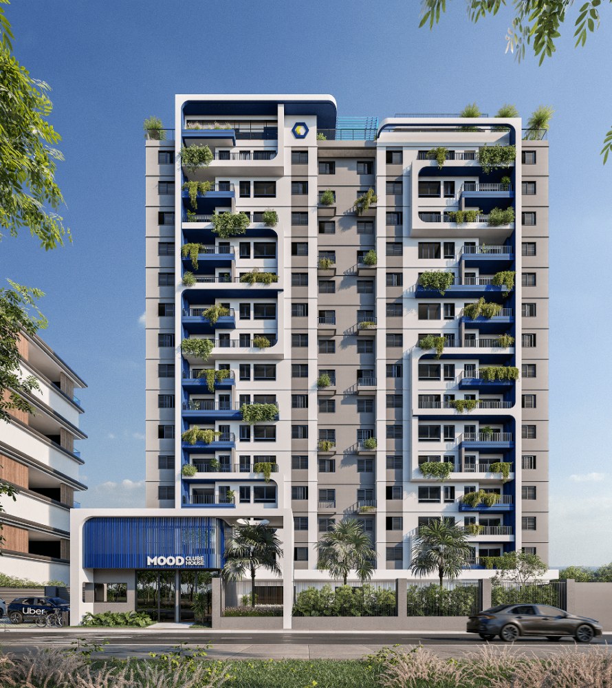 Perspectiva do empreendimento Mood Clube House, Aparecida de Goiânia – GO